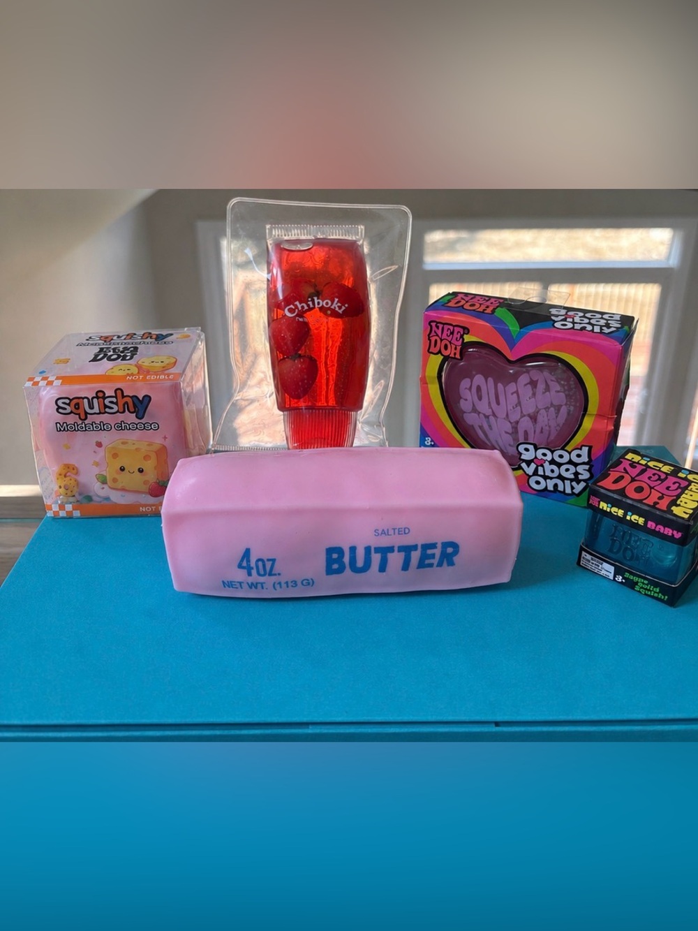 Crunchy butter, Moldable Cheese, Strawberry toothpaste squish,Goodvibesonly&more